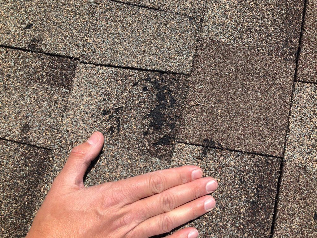 shingle with damage