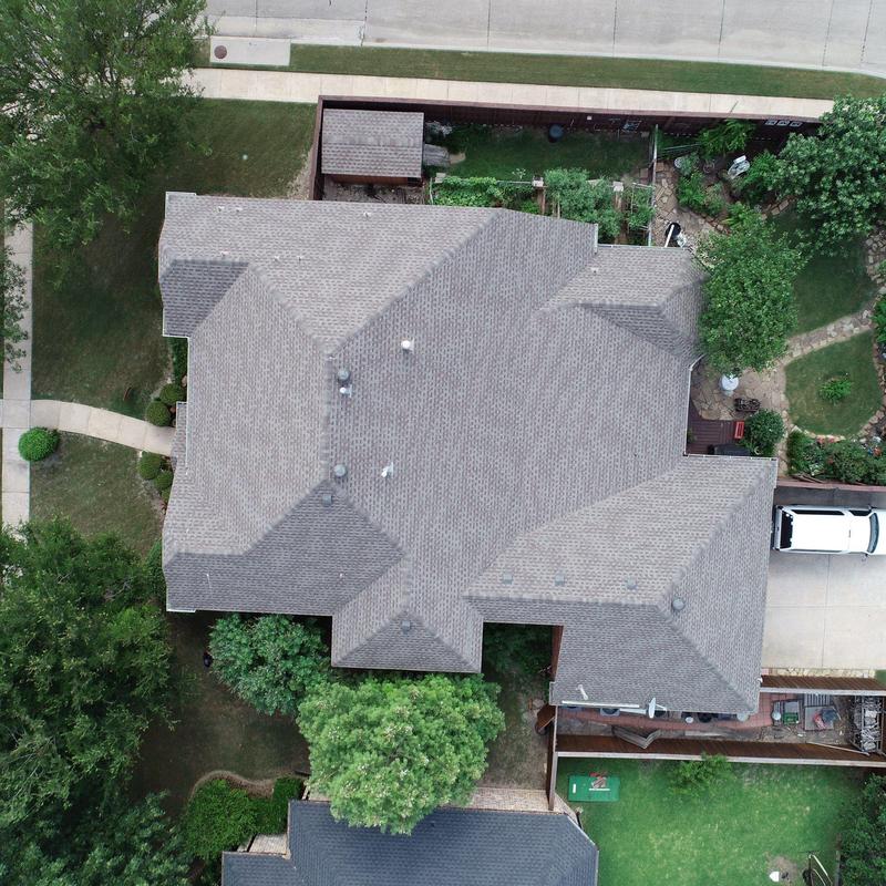 overhead view of a roof