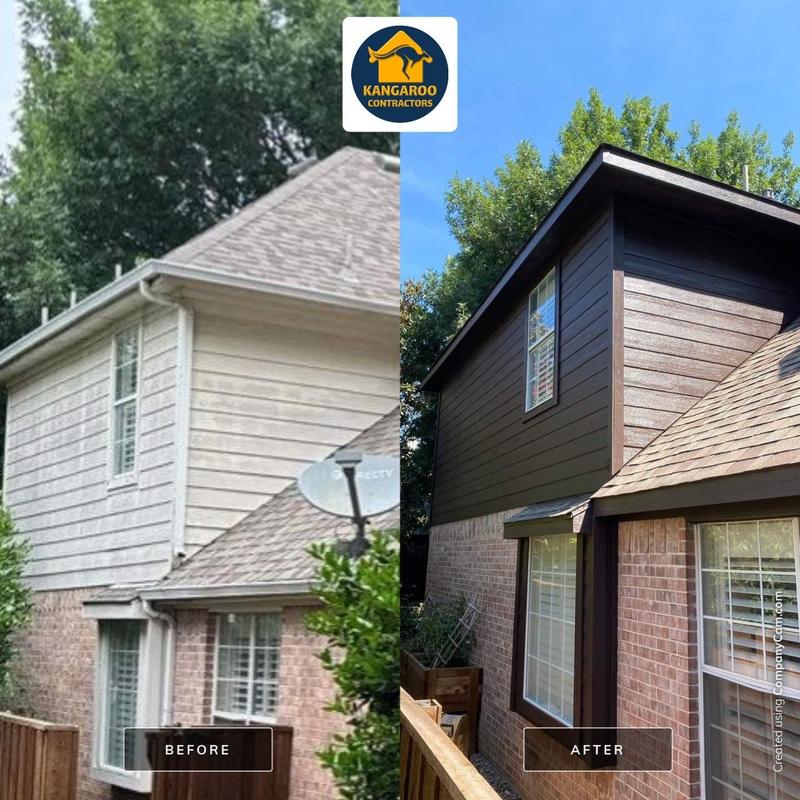 before and after of a home with siding replacement