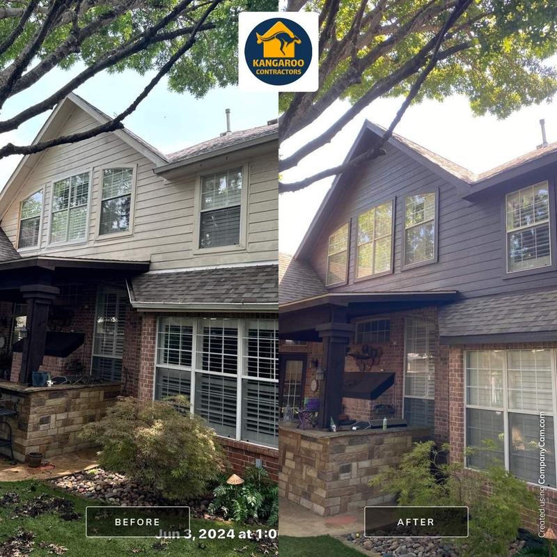 before and after of a home with siding replacement
