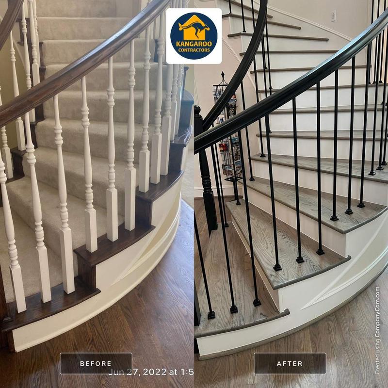 before and after of stairs after remodeling