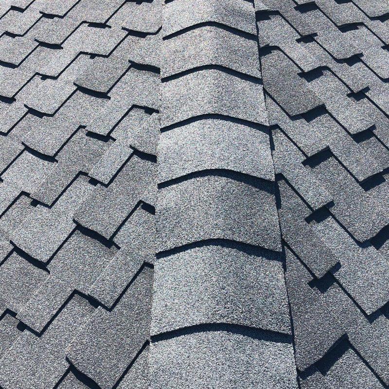 closeup of a shingle roof
